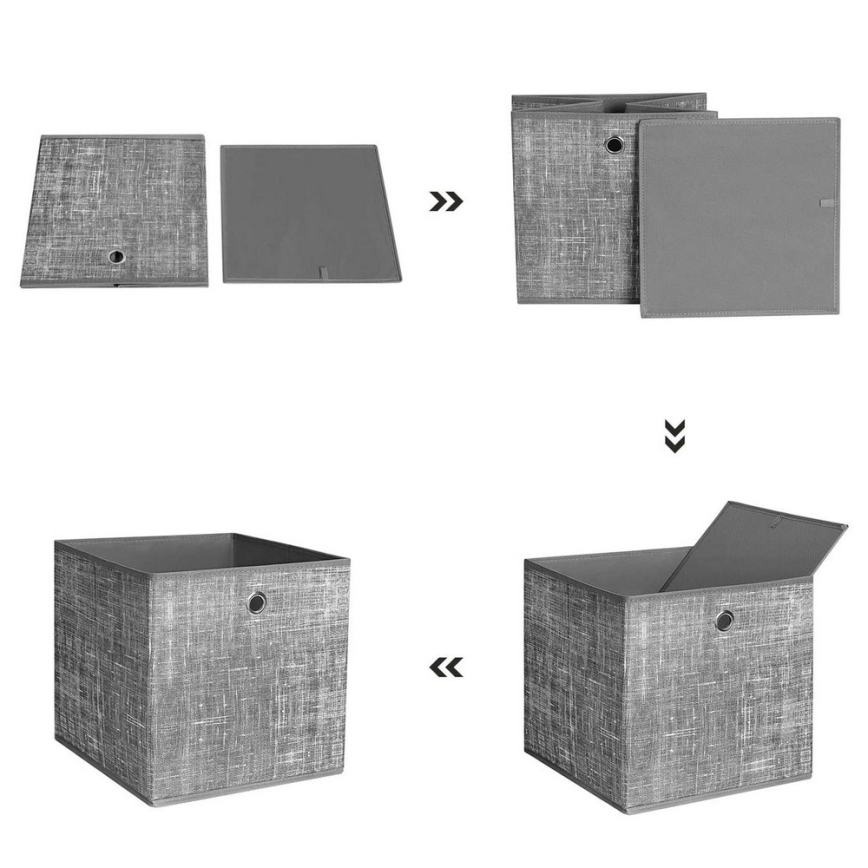 Set od 6 kutija za odlaganje CURAN 30x30x30 cm siva