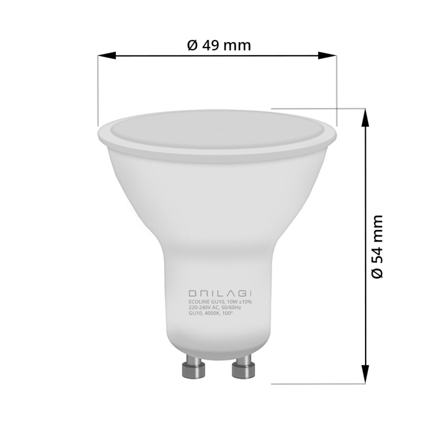 Set od 6 LED sijalica ECOLINE GU10/6W/230V 4000K - Brilagi