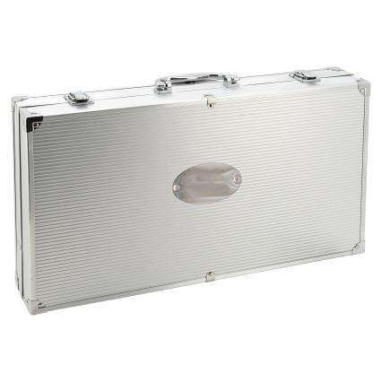 Set profesionalnog pribora za roštilj od nerđajućeg čelika u koferu, 30 delova