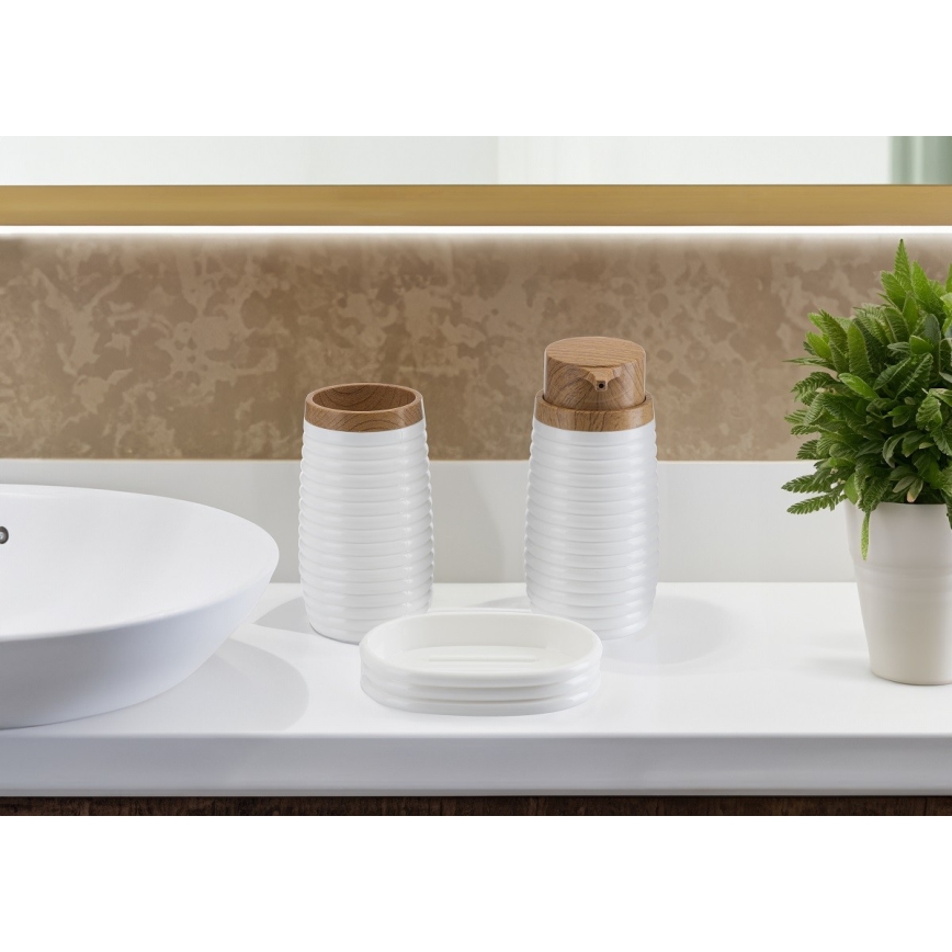 Set za kupatilo CAROL 5 kom bela/braon