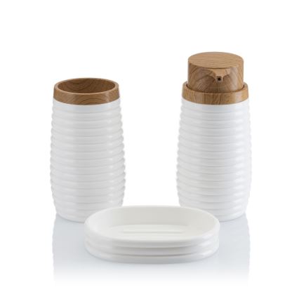 Set za kupatilo CAROL 5 kom bela/braon