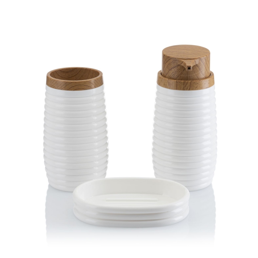 Set za kupatilo CAROL 5 kom bela/braon