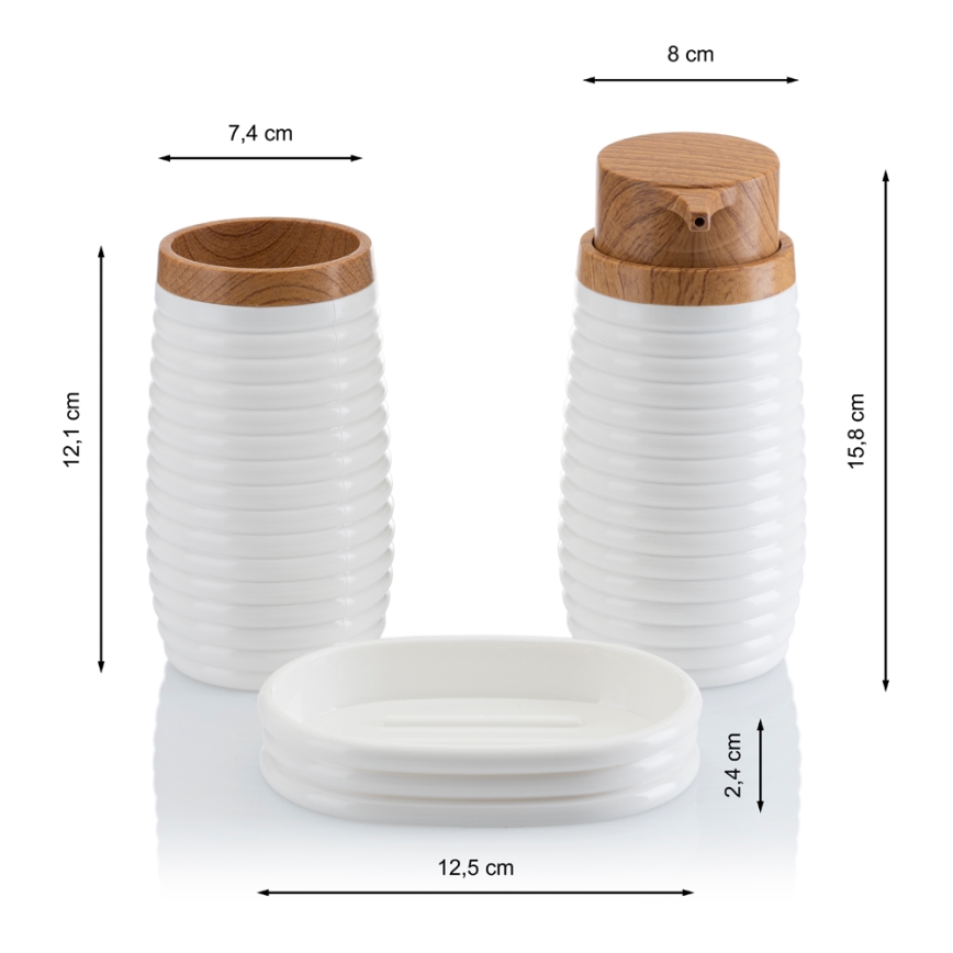 Set za kupatilo CAROL 5 kom bela/braon