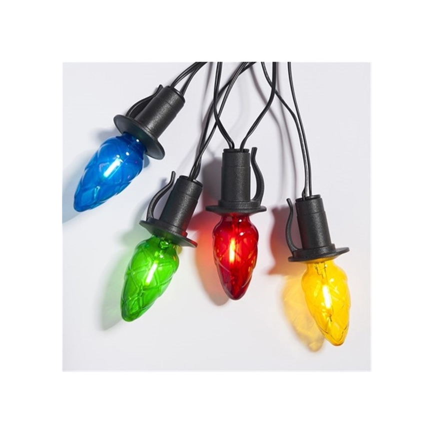 Produžna LED spoljašnja girlanda CONE FILAMENT 20xE10 14m višebojna/toplo bela IP44, Proizvedeno u EU