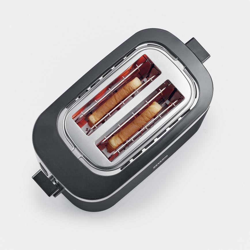 Severin AT 9264 - Toster sa dva otvora 800W/230V nerđajući čelik/crna