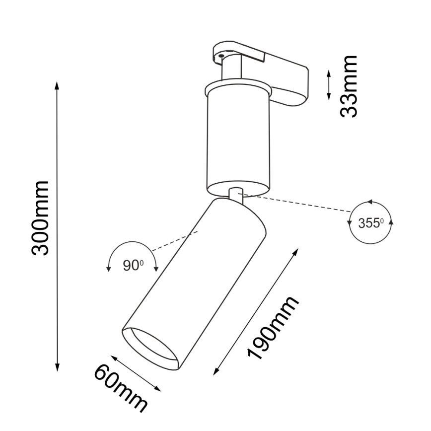 Shilo - Spot svetlo za šinski sistem 1xGU10/15W/230V crna