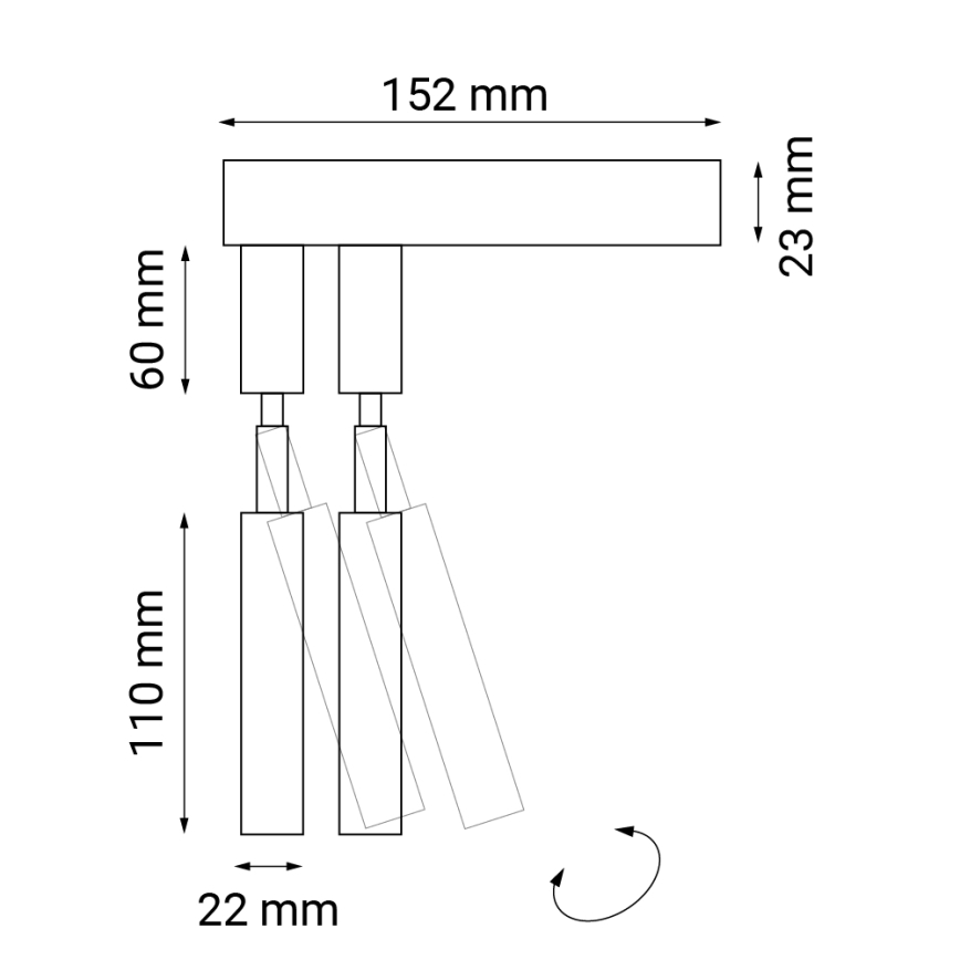 Shilo - Zidno reflektorsko svetlo 2xG9/10W/230V crno