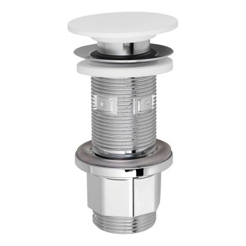 Silfra - Slivnik za umivaonik prečnika 6,7 cm beo/sjajni hrom