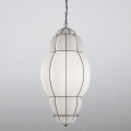SIRU - Luster na lancu RIVISTO, 1xE27/60W/230V, prečnika 45 cm, crna/bela, venecijansko staklo