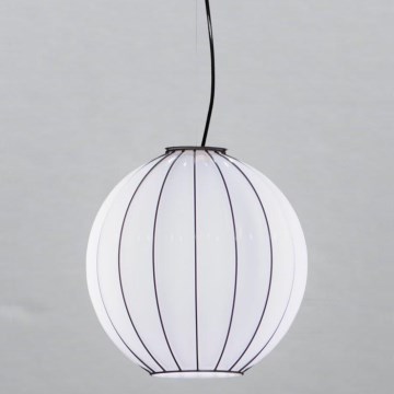 SIRU - Luster na lanku SFERA 1xE27/60W/230V prečnik 42 cm crna/bela venecijansko staklo