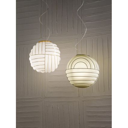 SIRU - Luster na sajli CARTESIO 1xE27/60W/230V, zlatna/bela, venecijansko staklo