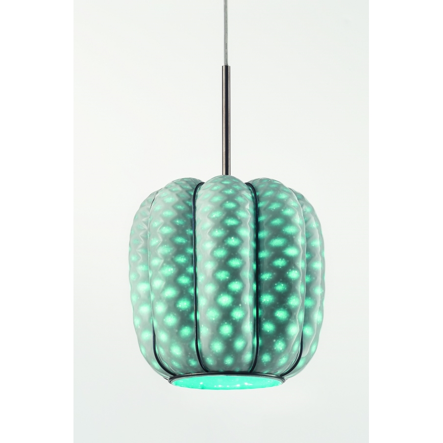 SIRU - Luster na sajli NEST 3xE27/60W/230V narandžasto/plavo/zeleno venecijansko staklo