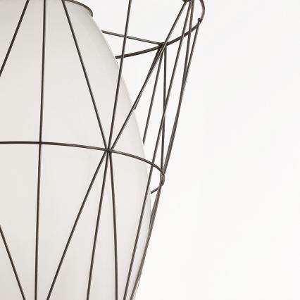 SIRU - Luster na sajli SEGNI 1xE27/60W/230V crna/bela venecijansko staklo