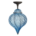 SIRU - Plafonski luster GOCCIA 1xE27/60W/230V prečnik 25 cm plavo/braon venecijansko staklo