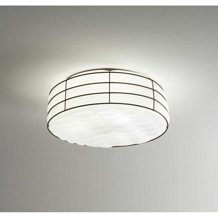 SIRU - Stropna svetiljka TAMIS 3xE14/40W/230V crna/bela venecijansko staklo