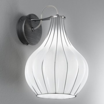 SIRU - Zidna lampa AURIGA 1xG9/30W/230V mat hrom/belo venecijansko staklo