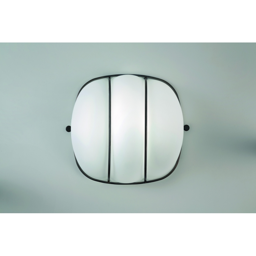 SIRU - Zidna lampa CAGE, 1xGX53/10W/230V, 20 cm, crna/bela, venecijansko staklo