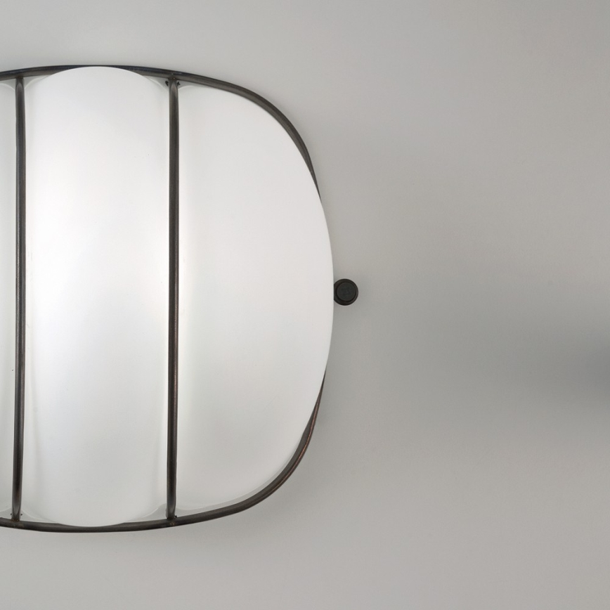 SIRU - Zidna lampa CAGE, 1xGX53/10W/230V, 20 cm, crna/bela, venecijansko staklo