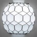 SIRU - Zidna lampa GALAPAGOS 1xE27/60W/230V crna/bela venecijansko staklo
