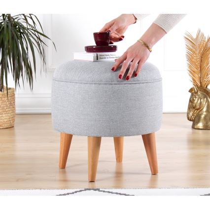 Sivi taburet PIXI prečnika 40 cm