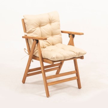 Sklopiva baštenska fotelja sa jastukom bež/grab