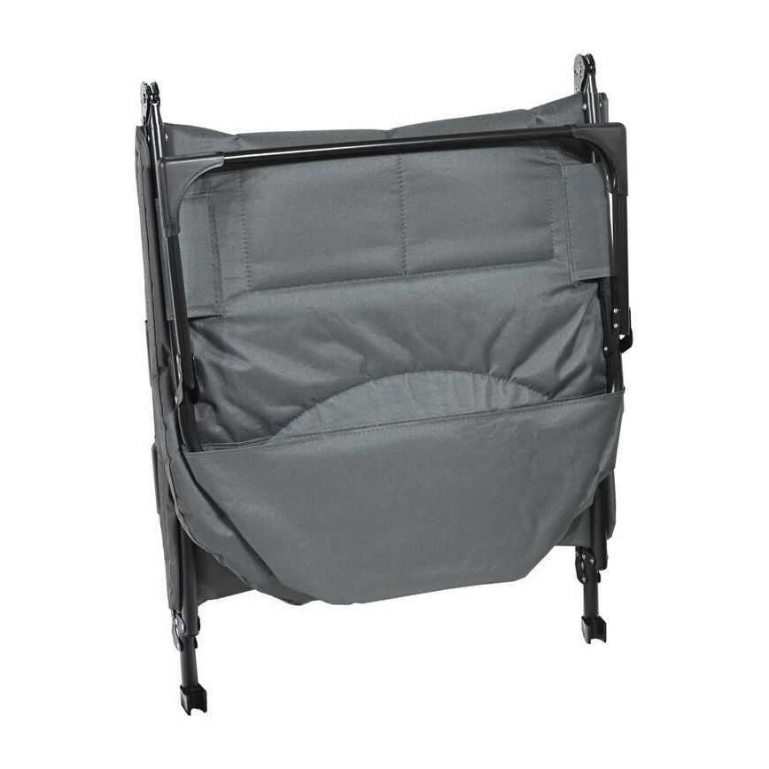 Sklopiva kamperska ležaljka sa podesivim naslonom, siva