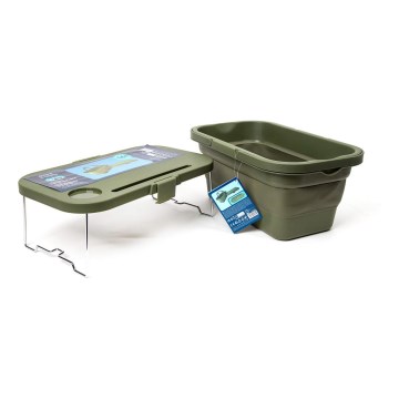 Sklopiva kamperska piknik korpa 2u1 sa poklopcem, zelena