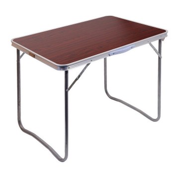Sklopivi kamperski sto braon/matirani hrom
