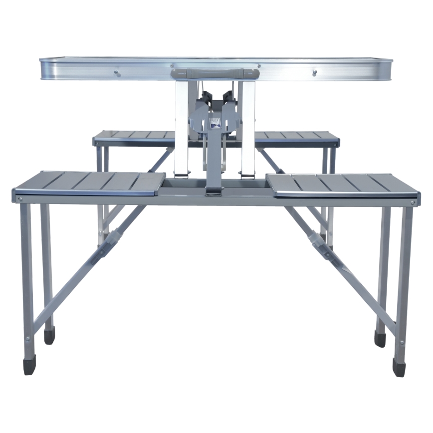 Sklopivi kamperski sto sa stolicama, bela/mat hrom