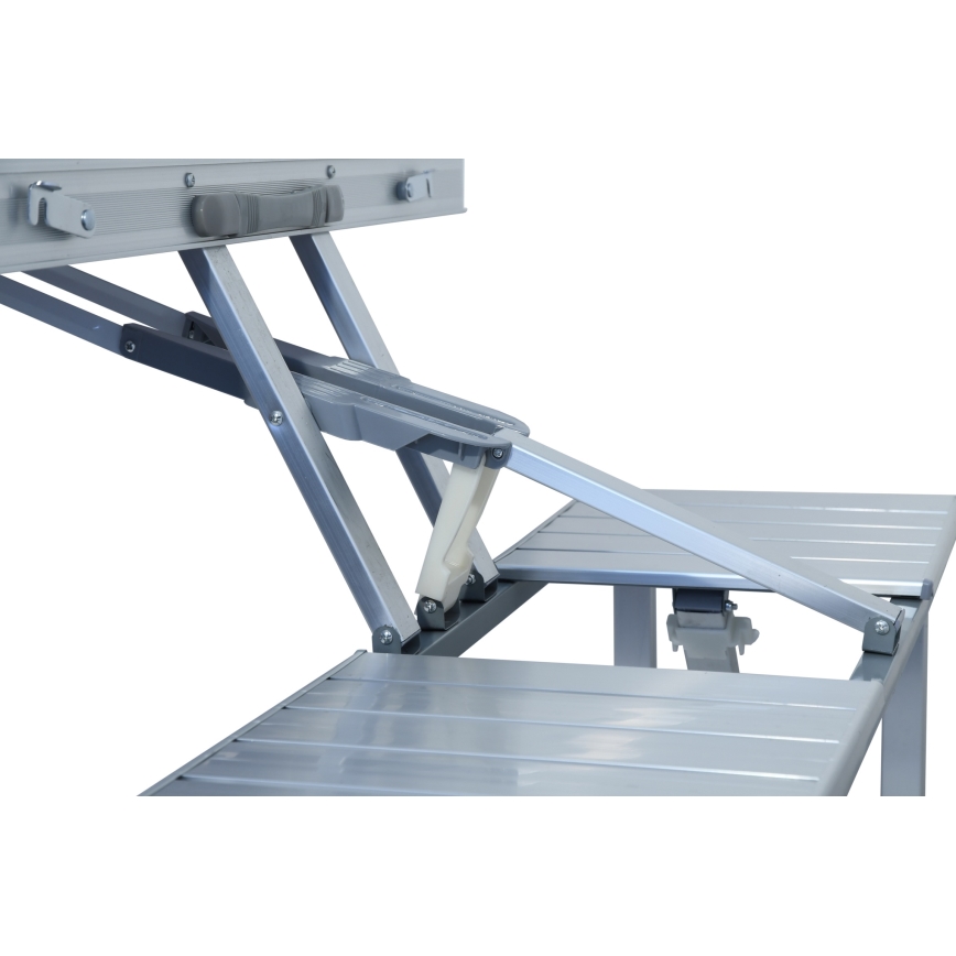 Sklopivi kamperski sto sa stolicama, bela/mat hrom