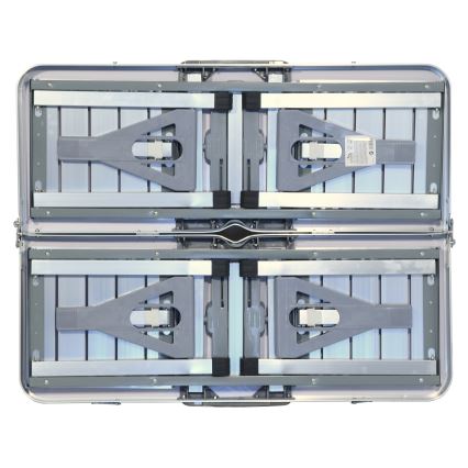 Sklopivi kamperski sto sa stolicama, bela/mat hrom