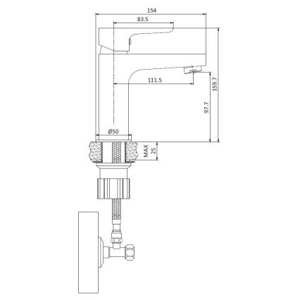 Slavina za umivaonik NAESBY 15,9 cm sjajni hrom