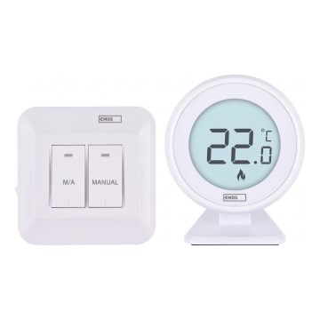 Sobni ručni bežični termostat 230V/16A 2xAA beli