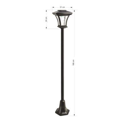 Solarna LED spoljašnja lampa LED/1,2V 1800 mAh IP44 crna