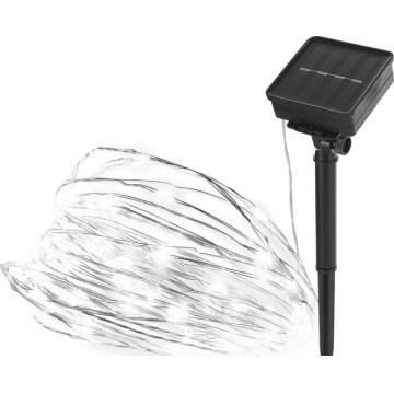 Solarni lanac 120xLED/2,4W/1,2V 12m IP44 600 mAh hladno bela