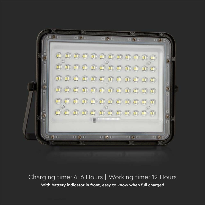 LED spoljni prigušiva solarni reflektor LED/15W/3,2V IP65 6400K 12000 mAh crna + daljinski upravljač