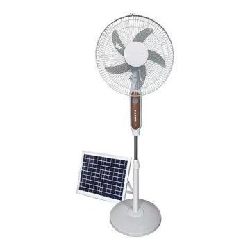 Solarni stajaći ventilator 15 W/4 V/230 V, 120 cm, beli