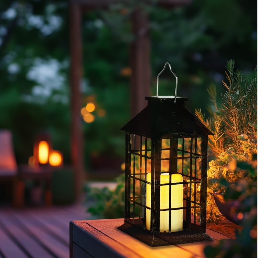 Solarno LED viseće svetlo LED/0,02W/1,2V 1xAA 2700K IP44 200 mAh crno