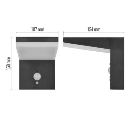 Solarno LED zidno svetlo sa senzorom LED/4,4W/3,7V 2200 mAh IP44