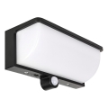 Solarno LED zidno svetlo sa senzorom pokreta i sumraka LED/3W/3,7V IP54 1500 mAh crno