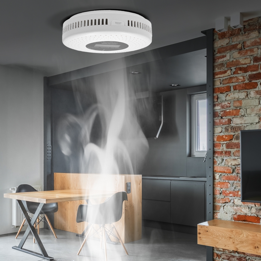 Detektor dima i ugljen-monoksida sa LCD displejem 2xAA