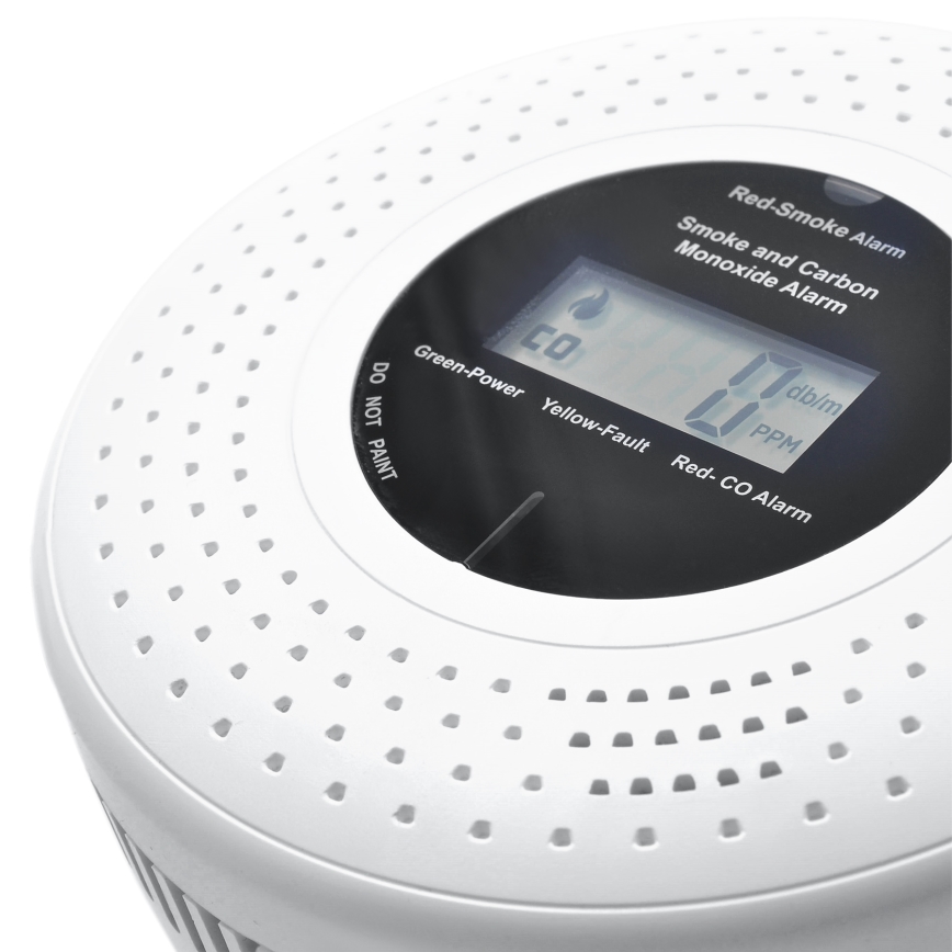Detektor dima i ugljen-monoksida sa LCD displejem 2xAA