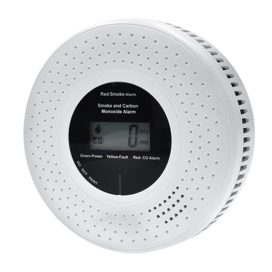 Detektor dima i ugljen-monoksida sa LCD displejem 2xAA