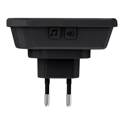 Bežično zvono za utičnicu 230V/1xCR2032 IP56, crno