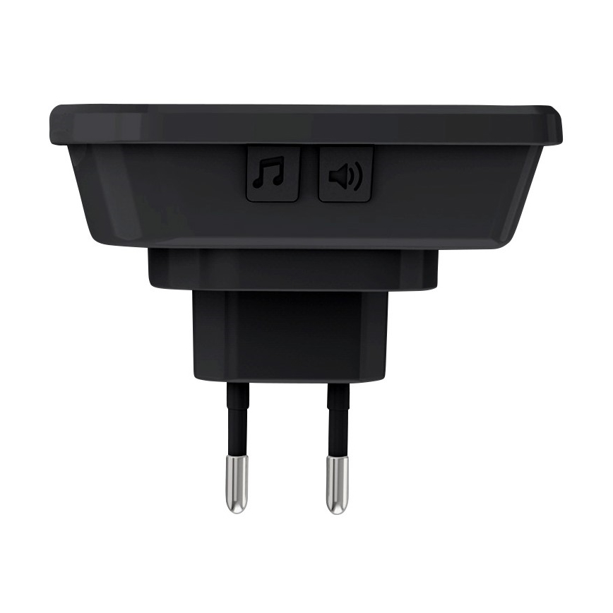 Bežično zvono za utičnicu 230V/1xCR2032 IP56, crno