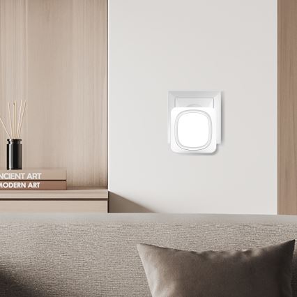 Bežično zvono sa LED osvetljenjem za utičnicu 230V/1xCR2032 IP56 belo