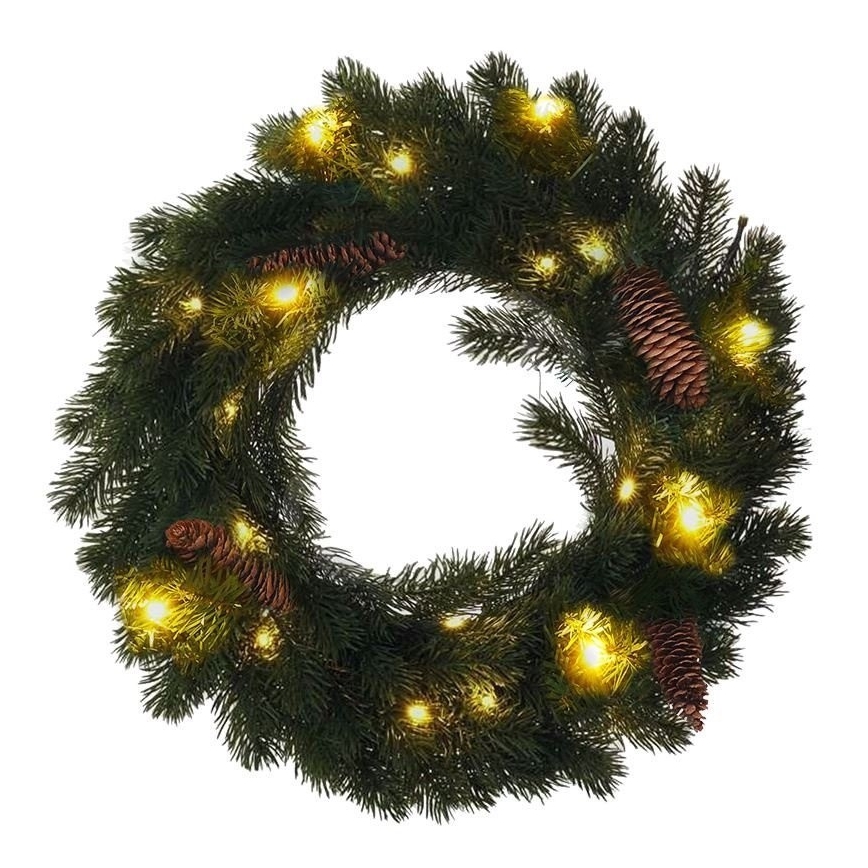 LED spoljašnji božićni venac 15xLED/3xAA IP44