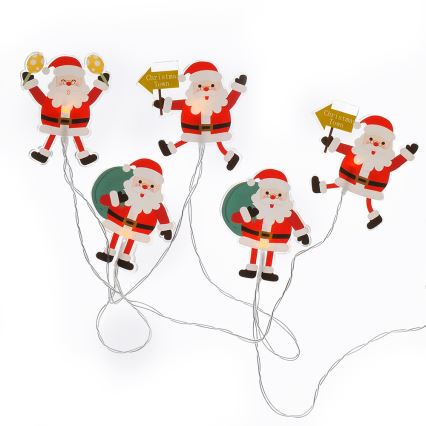 LED božićni lanac sa usisnim čašicama 6xLED/2xAA 1,2m topla bela santa