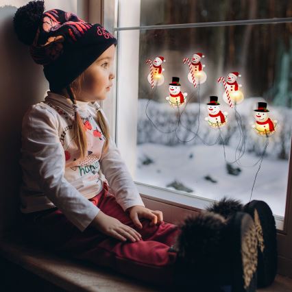 LED  niz sa usisnim čašicama 6xLED/2xAA 1,2m topla bela sneško