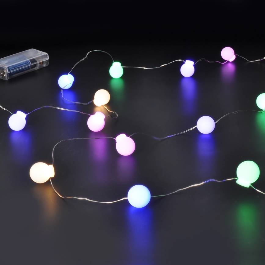 LED  lanac 40xLED/2xAA 4,3 m višebojni